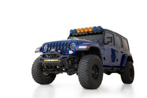 Jeep JL Front Bumper - Addictive Desert Designs - Rock Fighter - Hammer Black with Satin Black panels - `18-`27